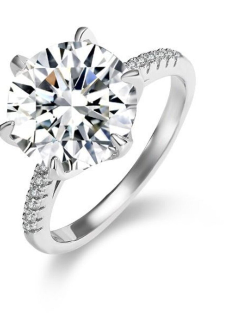 New 5 Carat Round Brilliant Diamond Moissanite Ring sz 8